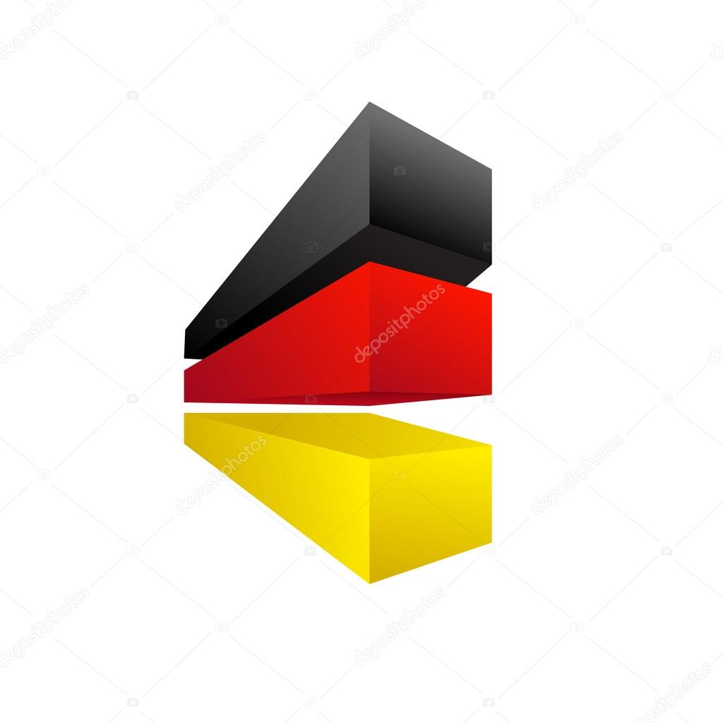 Vector sign German construction, boxes and buildings